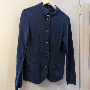 Lauren - Ralph Lauren - Navy Knit Full Button Up Cardigan Size Medium